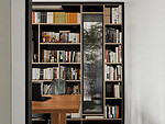 98平米现代简约风五室书房装修效果图，书柜创意设计图