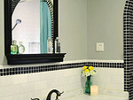 110平米美式风格三室卫生间装修效果图，背景墙创意设计图