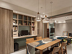 91平米北欧风格三室餐厅装修效果图，餐桌创意设计图