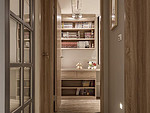 97平米北欧风格三室走廊装修效果图，收纳柜创意设计图