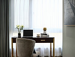 148平米现代简约风三室卧室装修效果图，窗帘创意设计图