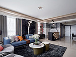 85平米现代简约风四室客厅装修效果图，照片墙创意设计图