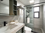 79平米美式风格三室卫生间装修效果图，盥洗区创意设计图