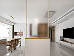104平米北欧风格三室走廊装修效果图，软装创意设计图