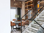 100平米轻奢风格别墅客厅装修效果图，楼梯创意设计图