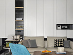 69平米现代简约风三室客厅装修效果图，收纳柜创意设计图
