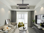 102平米现代简约风三室客厅装修效果图，沙发创意设计图