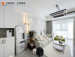 72平米现代简约风三室客厅装修效果图，沙发创意设计图