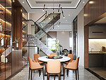 130平米轻奢风格别墅餐厅装修效果图，餐桌创意设计图