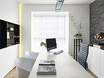 127平米现代简约风三室餐厅装修效果图，吧台创意设计图