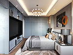 180平米轻奢风格别墅卧室装修效果图，灯饰创意设计图