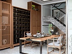 180平米轻奢风格别墅茶室装修效果图，酒柜创意设计图