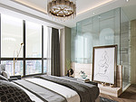 387平米轻奢风格别墅卧室装修效果图，飘窗创意设计图