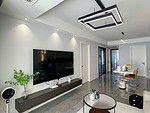 120平米现代简约风三室客厅装修效果图，沙发创意设计图