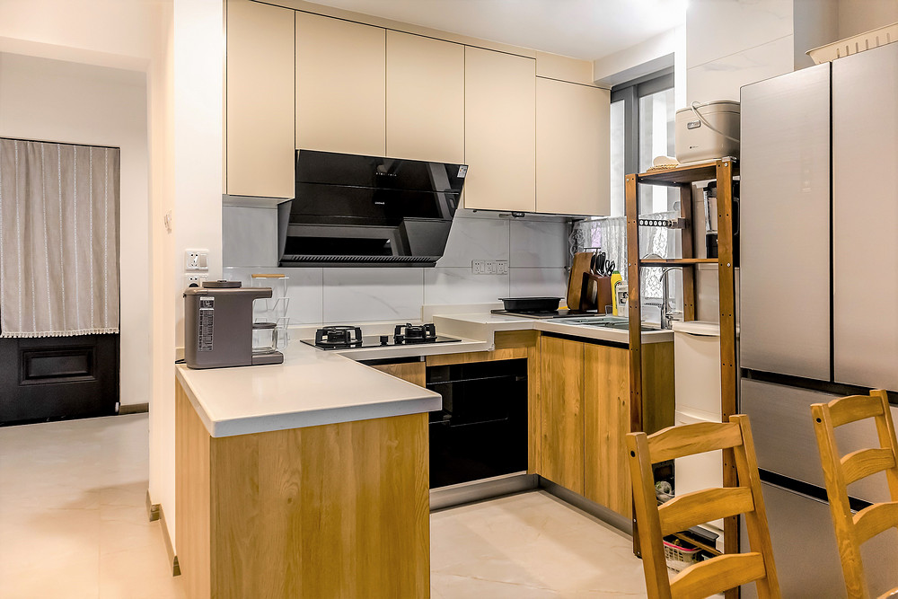 69平米日式风格二室厨房装修效果图，软装创意设计图