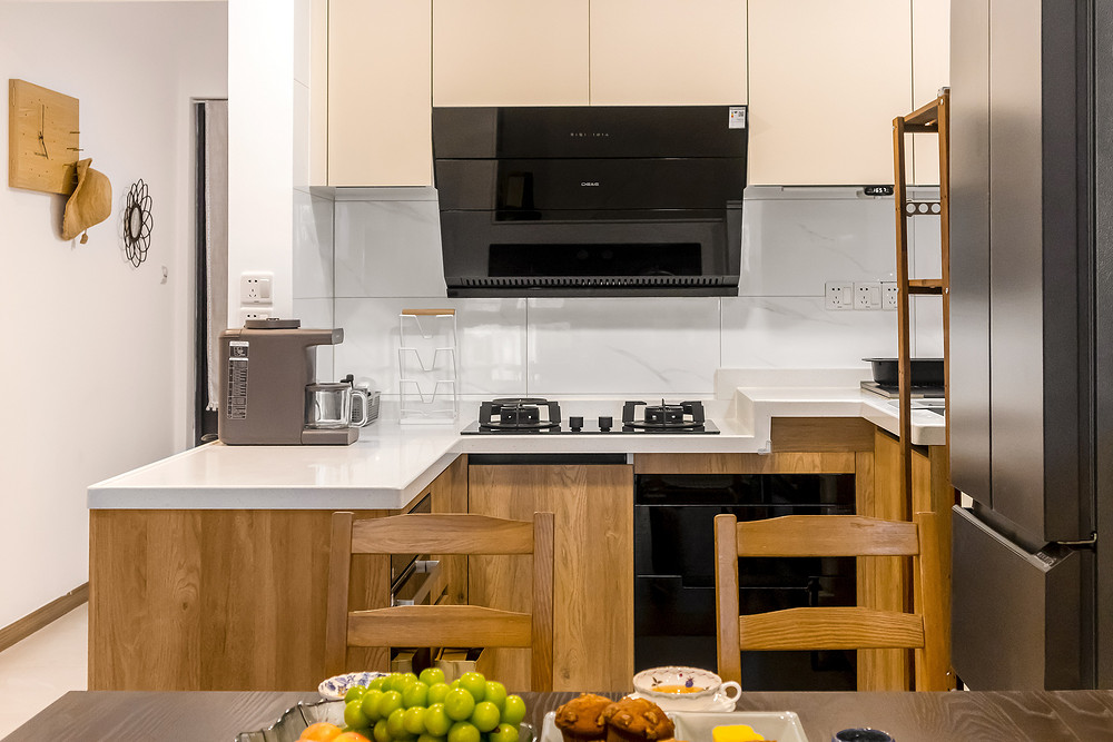 69平米日式风格二室厨房装修效果图，软装创意设计图