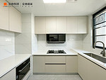 123平米现代简约风三室厨房装修效果图，橱柜创意设计图