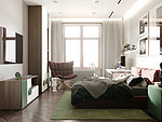 186平米现代简约风三室卧室装修效果图，背景墙创意设计图