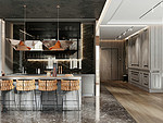 350平米现代简约风三室餐厅装修效果图，橱柜创意设计图