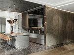645平米现代简约风三室厨房装修效果图，橱柜创意设计图