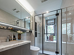 115平米轻奢风格三室卫生间装修效果图，盥洗区创意设计图