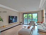 77平米日式风格三室客厅装修效果图，电视墙创意设计图