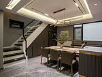 198平米轻奢风格别墅餐厅装修效果图，楼梯创意设计图