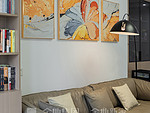 69平米现代简约风三室客厅装修效果图，沙发创意设计图