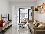 90平米现代简约风三室客厅装修效果图，沙发创意设计图