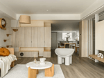 80平米现代简约风二室客厅装修效果图，收纳柜创意设计图