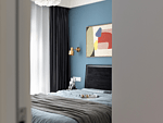 85平米现代简约风三室卧室装修效果图，软装创意设计图