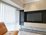 146平米轻奢风格三室客厅装修效果图，置物柜创意设计图