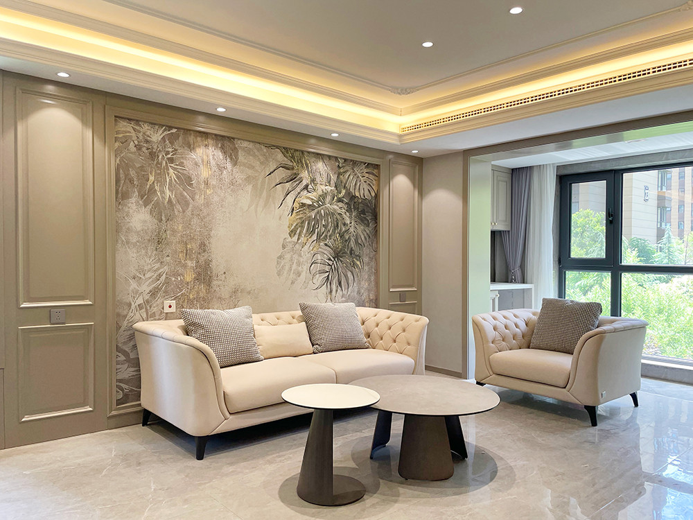 182平米美式风格复式客厅装修效果图，沙发创意设计图