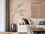 95平米日式风格三室客厅装修效果图，沙发创意设计图