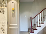 182平米美式风格复式客厅装修效果图，楼梯创意设计图