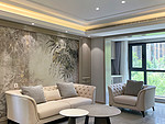 182平米美式风格复式客厅装修效果图，背景墙创意设计图