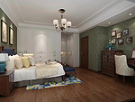 146平米美式风格五室卧室装修效果图，墙面创意设计图