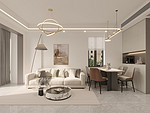 70平米现代简约风三室客厅装修效果图，沙发创意设计图