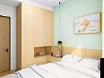 88平米北欧风格三室卧室装修效果图，软装创意设计图