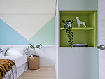 97平米现代简约风三室次卧装修效果图，收纳柜创意设计图