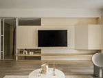 100平米现代简约风二室客厅装修效果图，电视墙创意设计图