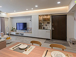 90平米北欧风格三室客厅装修效果图，电视墙创意设计图