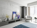 298平米轻奢风格二室客厅装修效果图，背景墙创意设计图