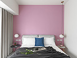 68平米轻奢风格二室卧室装修效果图，软装创意设计图