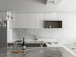 127平米轻奢风格二室厨房装修效果图，橱柜创意设计图
