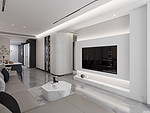 175平米现代简约风二室客厅装修效果图，电视墙创意设计图