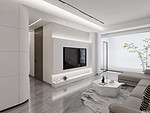88平米现代简约风二室客厅装修效果图，电视墙创意设计图