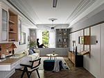 134平米现代简约风二室客厅装修效果图，软装创意设计图
