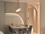 90平米现代简约风三室餐厅装修效果图，餐桌创意设计图