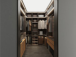 111平米现代简约风三室衣帽间装修效果图，衣柜创意设计图